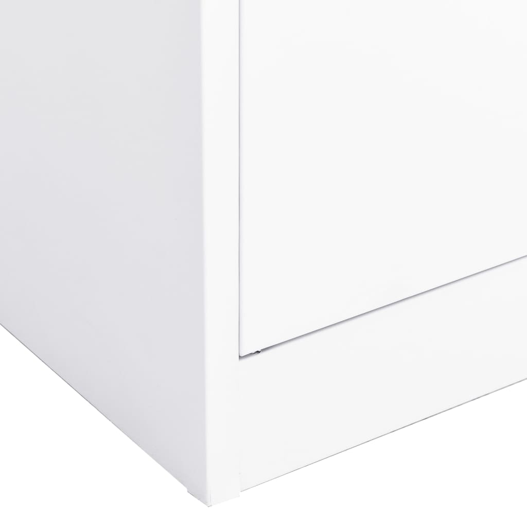 kontorskab 90x40x180 cm stål hvid
