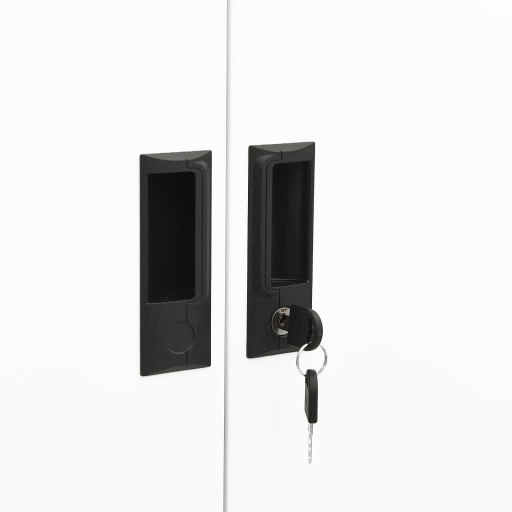 kontorskab 90x40x180 cm stål hvid