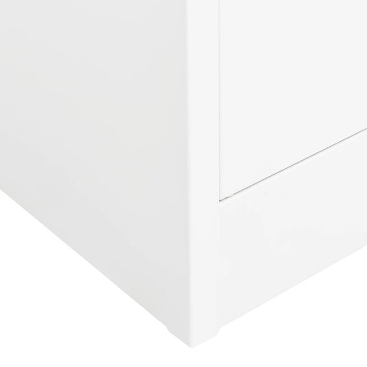 kontorskab 90x40x180 cm stål hvid