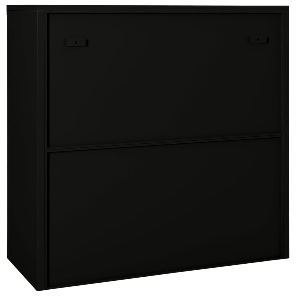 skab med skydelåger 90x40x90 cm stål sort