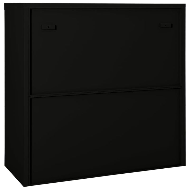 skab med skydelåger 90x40x90 cm stål sort