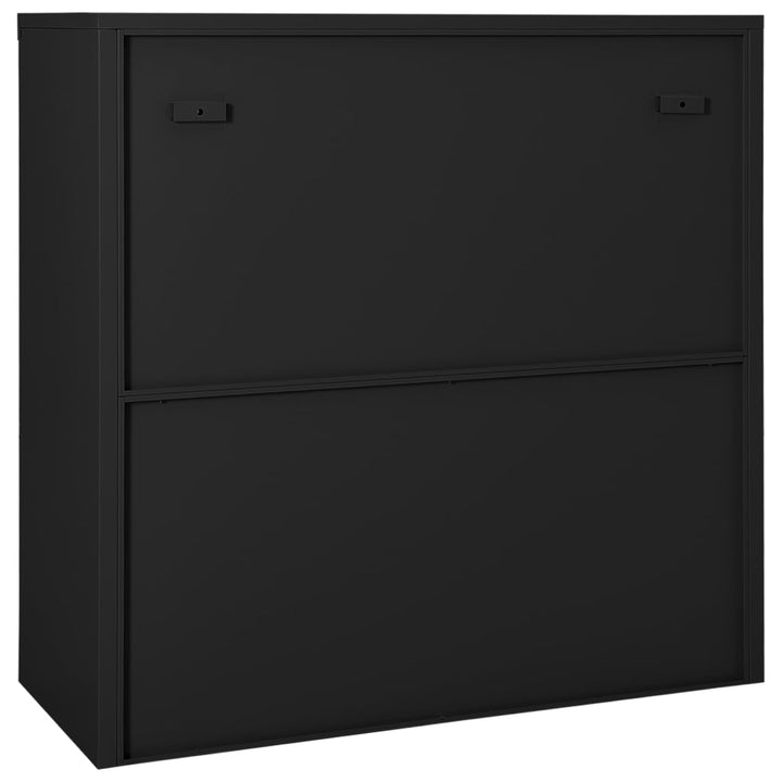 skab med skydelåger 90x40x90 cm stål antracitgrå