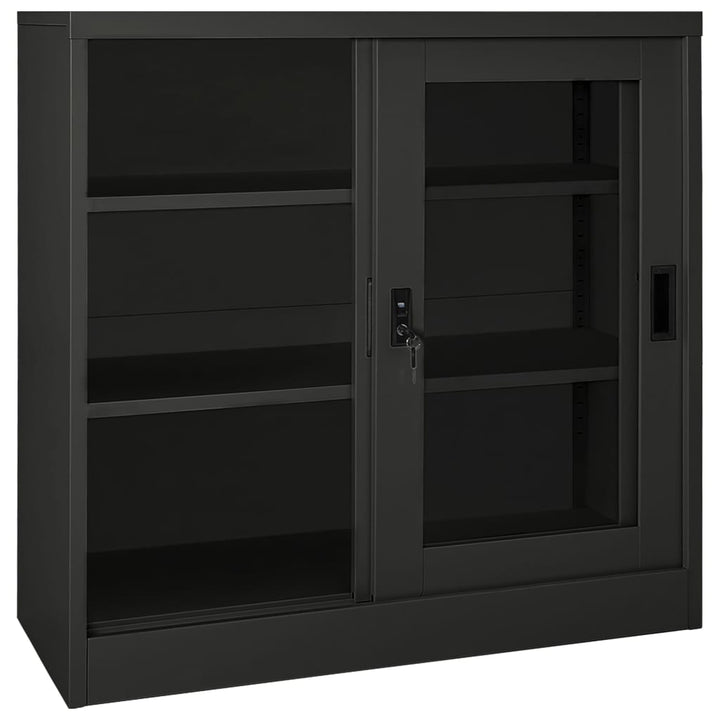 skab med skydelåger 90x40x90 cm stål antracitgrå