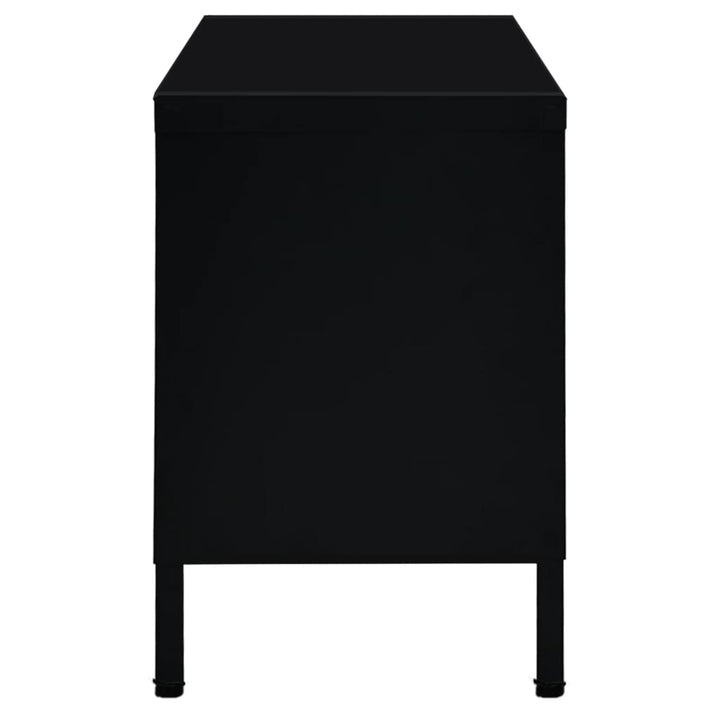 tv-skab 90x30x44 cm stål og glas sort