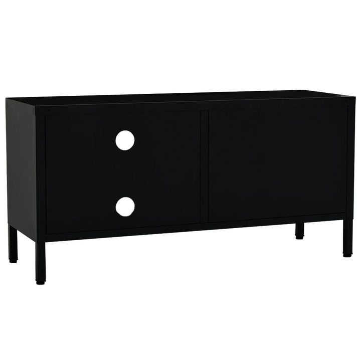 tv-skab 90x30x44 cm stål og glas sort