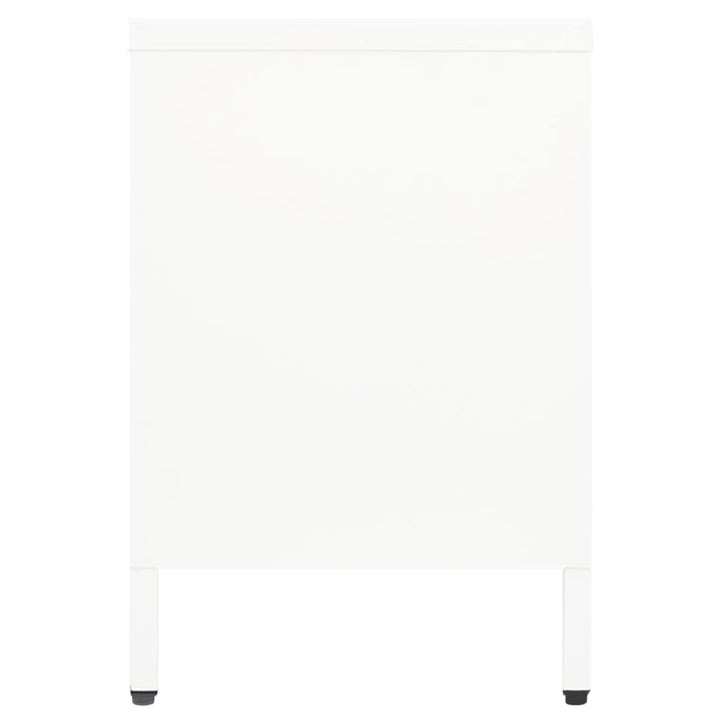 tv-skab 105x35x52 cm stål og glas hvid