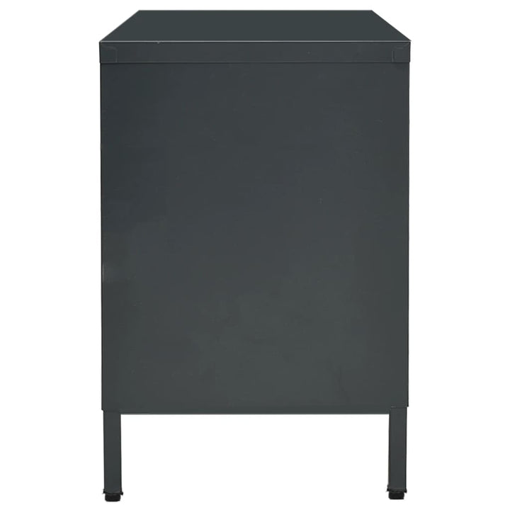 tv-skab 105x35x52 cm stål og glas antracitgrå