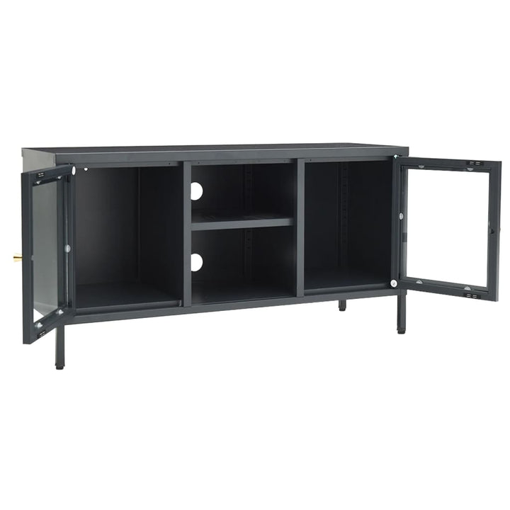 tv-skab 105x35x52 cm stål og glas antracitgrå