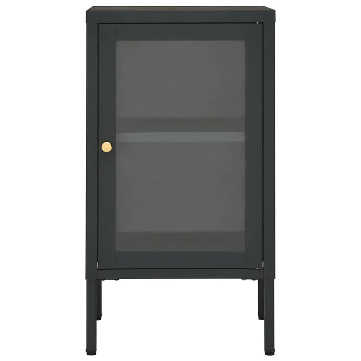 skænk 38x35x70 cm stål og glas antracitgrå