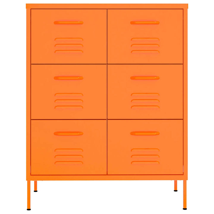 kommode 80x35x101,5 cm stål orange