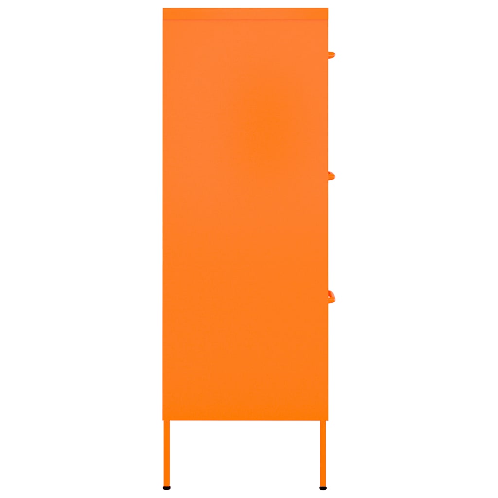 kommode 80x35x101,5 cm stål orange