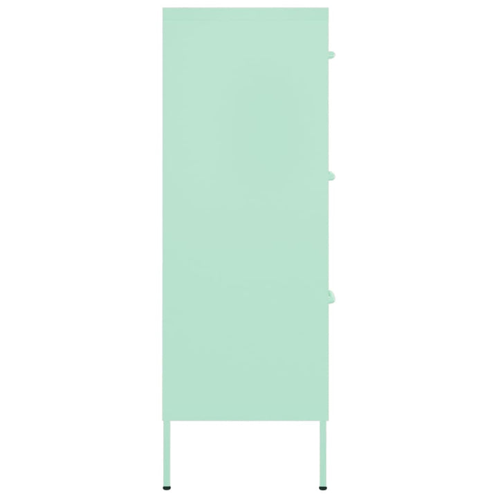 kommode 80x35x101,5 cm stål mintgrøn