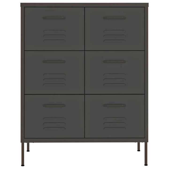 kommode 80x35x101,5 cm stål antracitgrå