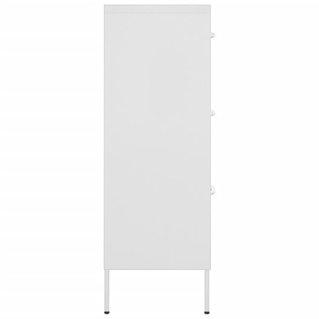 kommode 80x35x101,5 cm stål hvid
