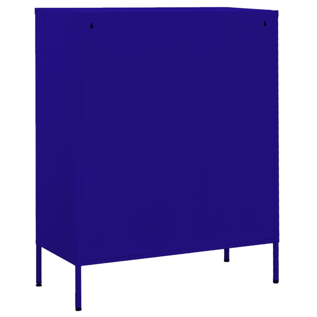 opbevaringsskab 80x35x101,5 cm stål marineblå