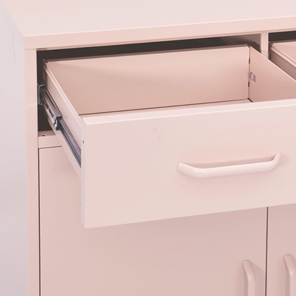 opbevaringsskab 80x35x101,5 cm stål lyserød