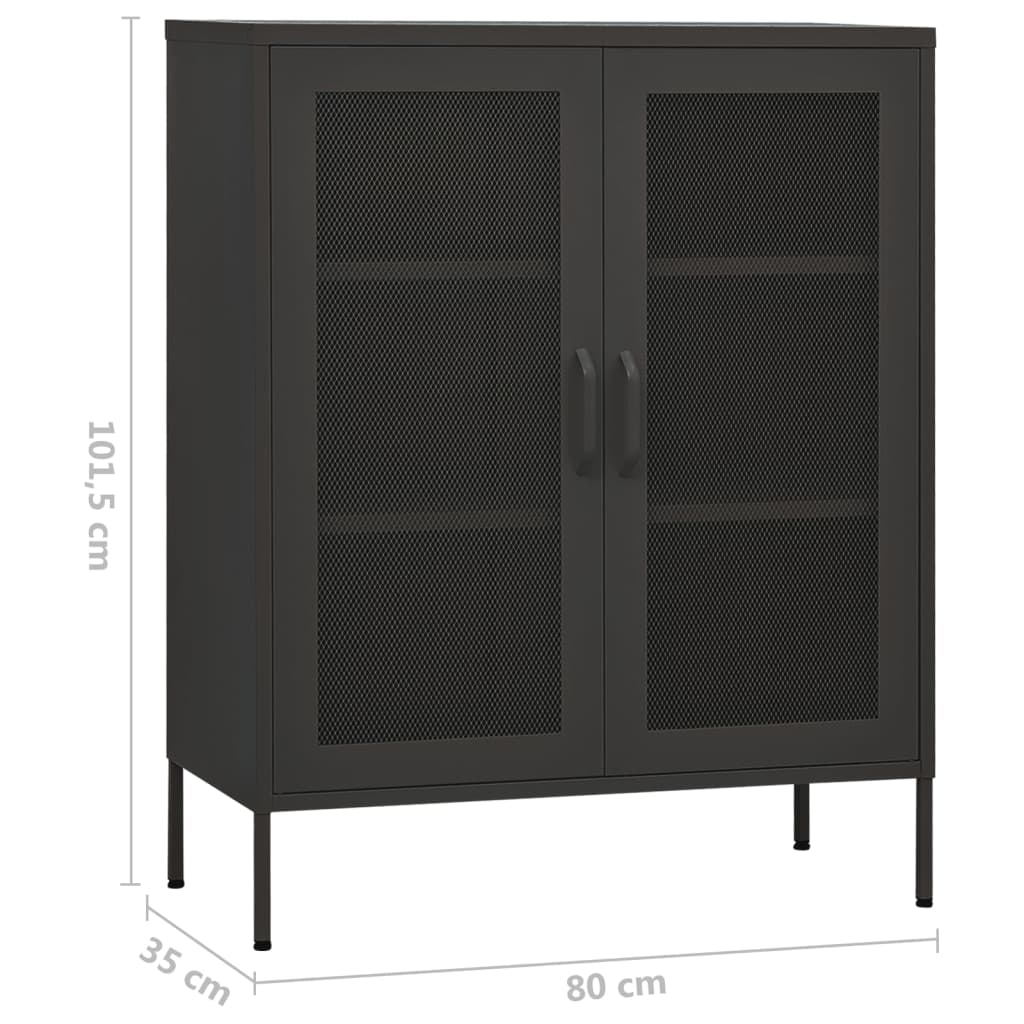 opbevaringsskab 80x35x101,5 cm stål antracitgrå