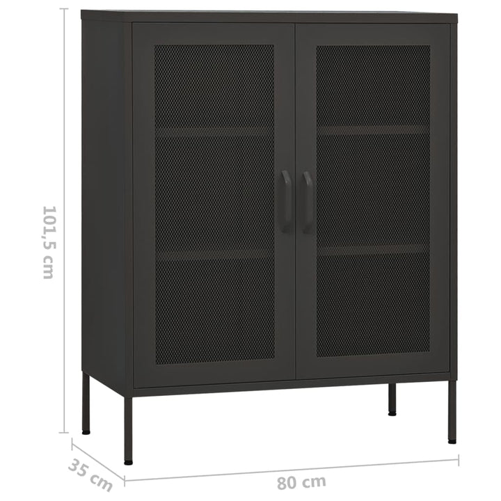 opbevaringsskab 80x35x101,5 cm stål antracitgrå