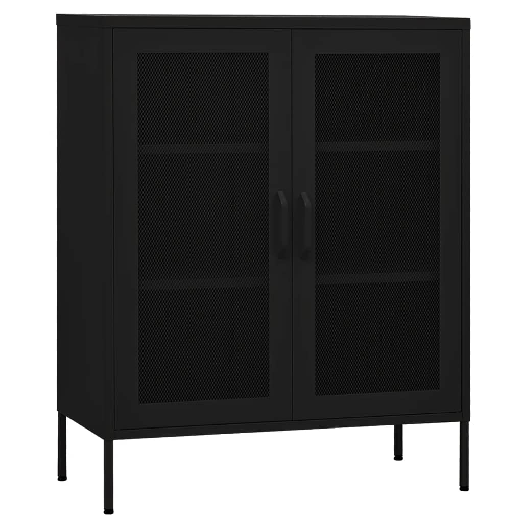 opbevaringsskab 80x35x101,5 cm stål sort