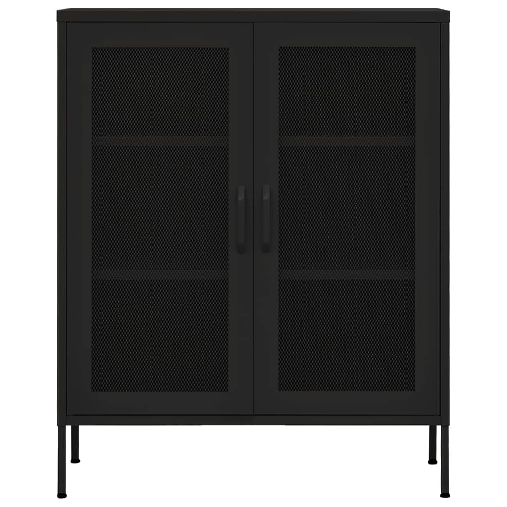 opbevaringsskab 80x35x101,5 cm stål sort