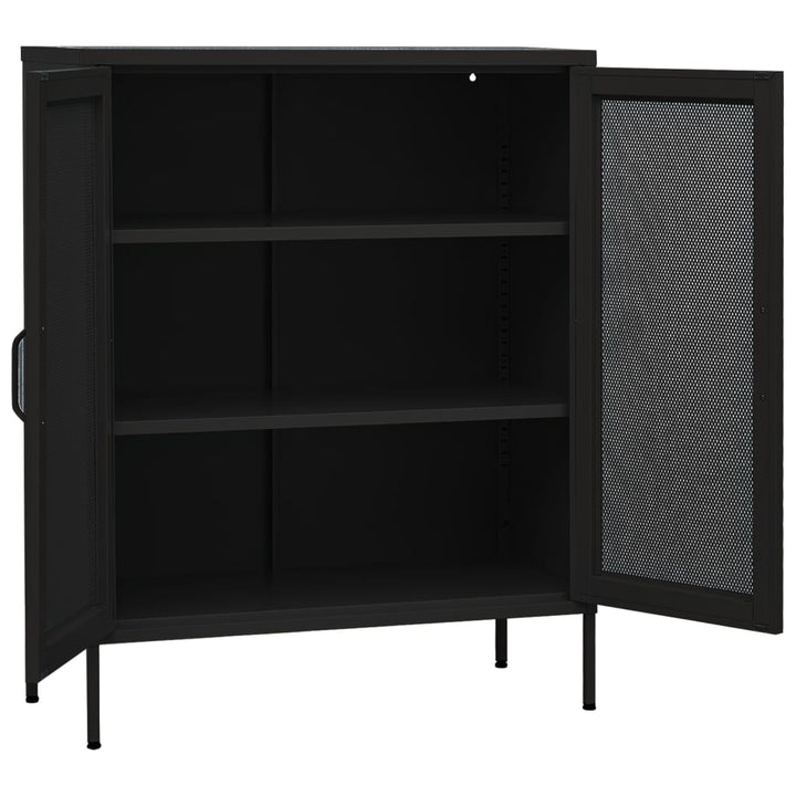 opbevaringsskab 80x35x101,5 cm stål sort