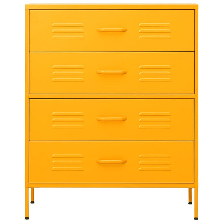 kommode 80x35x101,5 cm Sennepsgul