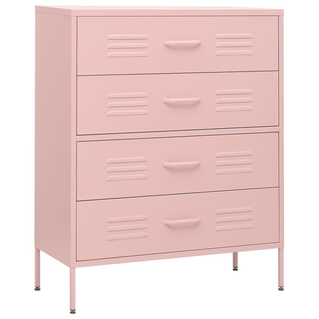 kommode 80x35x101,5 cm Lyserød