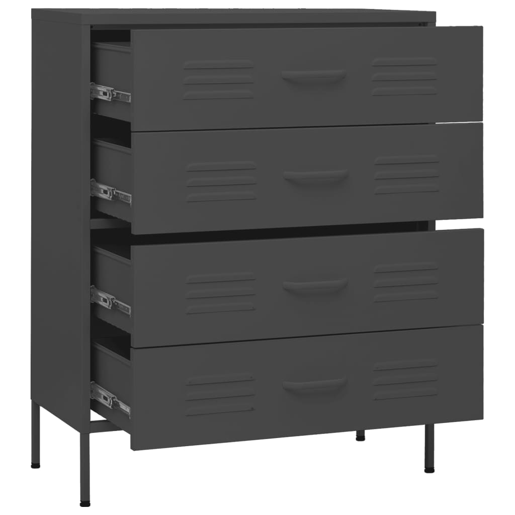 kommode 80x35x101,5 cm Antracitgrå