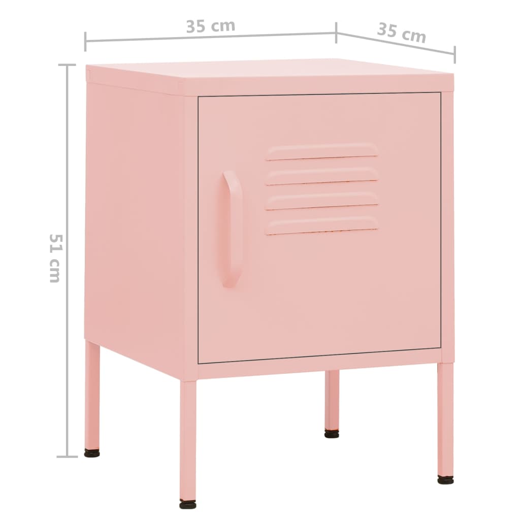 natbord 35x35x51 cm stål pink