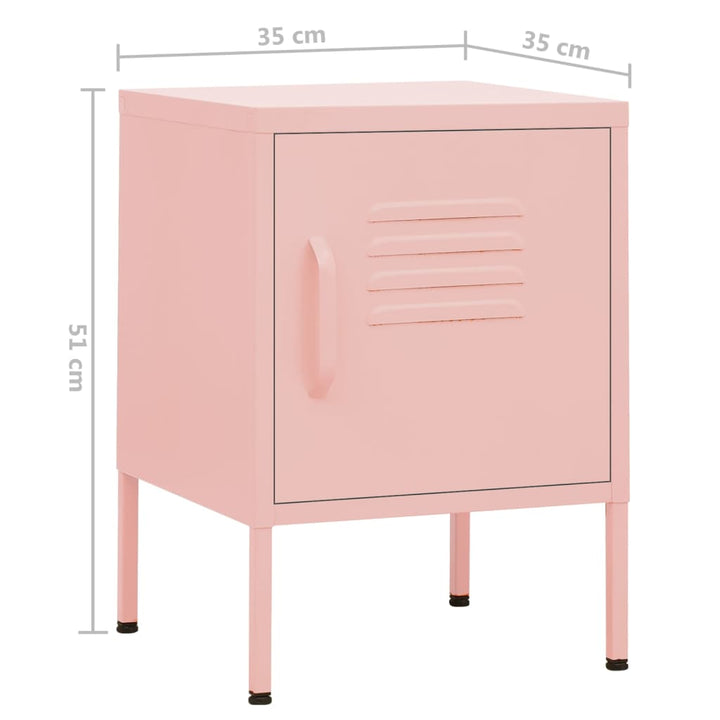 natbord 35x35x51 cm stål pink