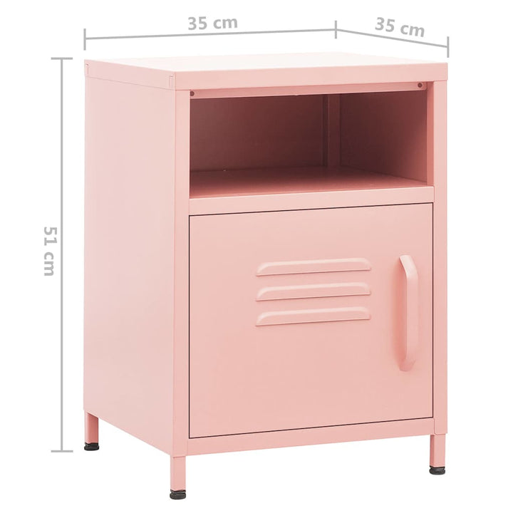 natbord 35x35x51 cm stål pink