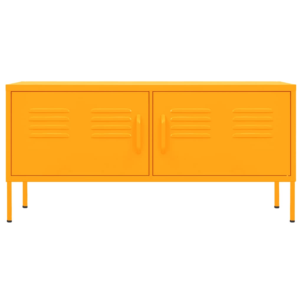 tv-skab 105x35x50 cm stål  Sennepsgul