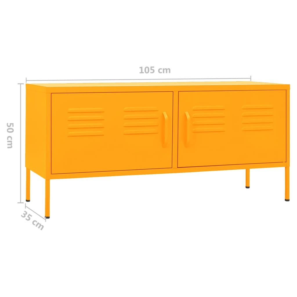 tv-skab 105x35x50 cm stål  Sennepsgul