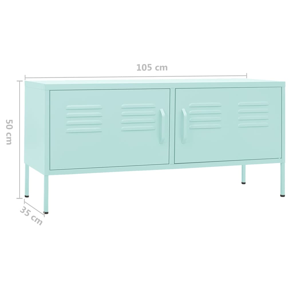 tv-skab 105x35x50 cm stål Mintgrøn