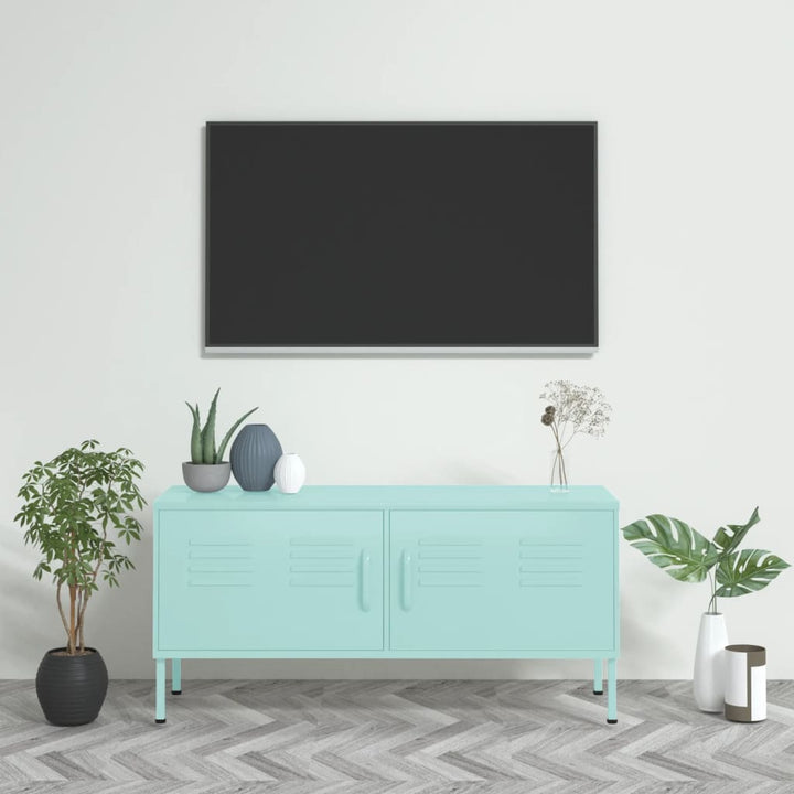 tv-skab 105x35x50 cm stål Mintgrøn