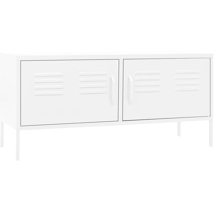 tv-skab 105x35x50 cm stål Hvid