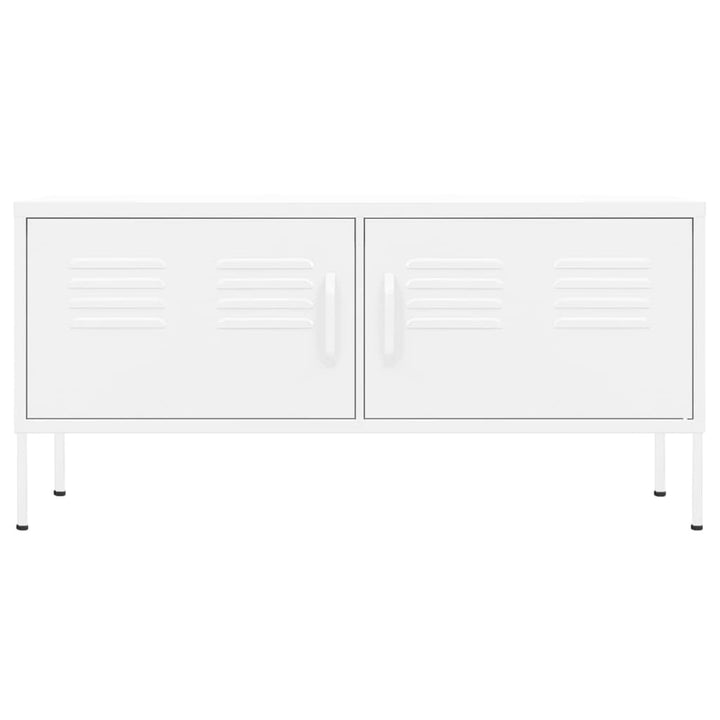 tv-skab 105x35x50 cm stål Hvid