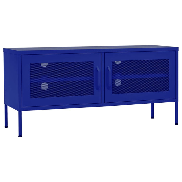 tv-skab 105x35x50 cm stål Marineblå