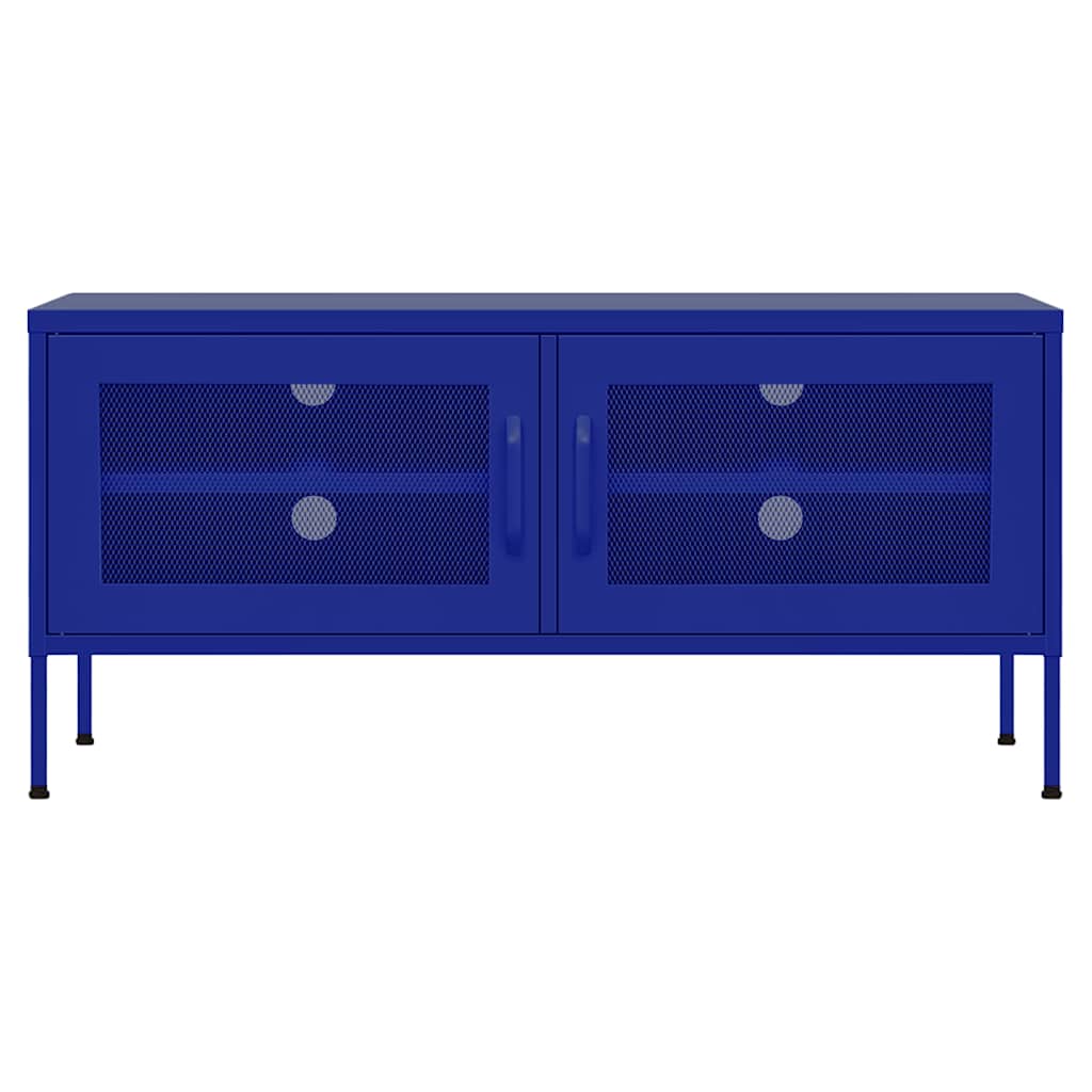 tv-skab 105x35x50 cm stål Marineblå