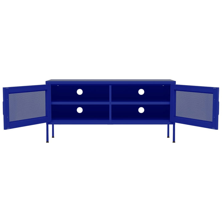tv-skab 105x35x50 cm stål Marineblå