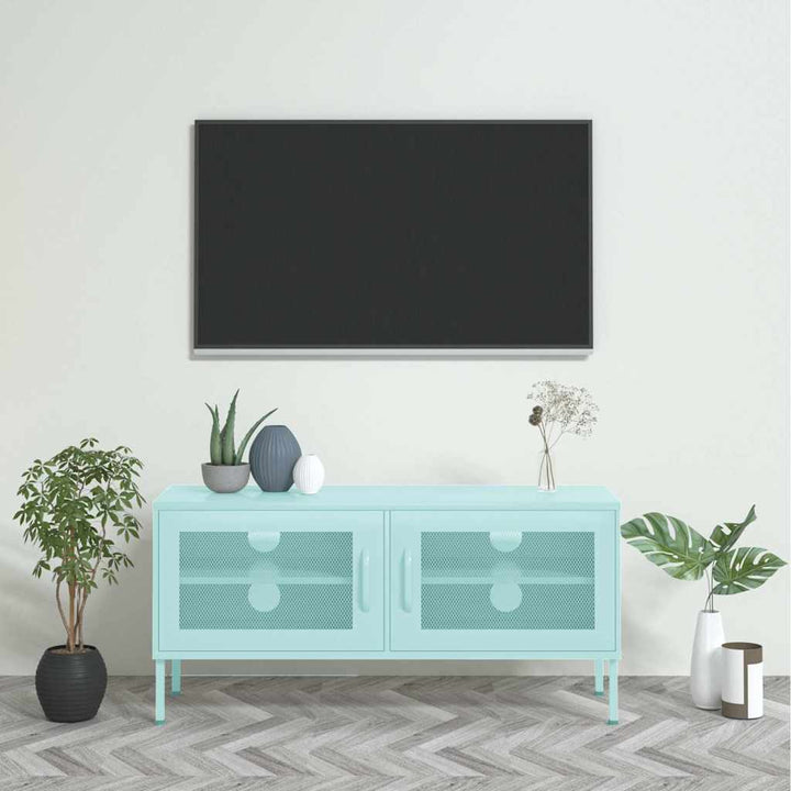 tv-skab 105x35x50 cm stål Mintgrøn