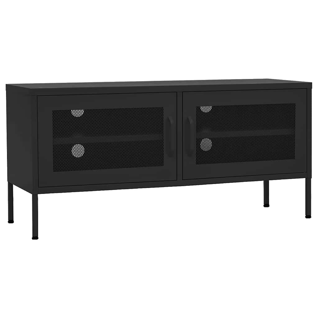 tv-skab 105x35x50 cm stål Sort