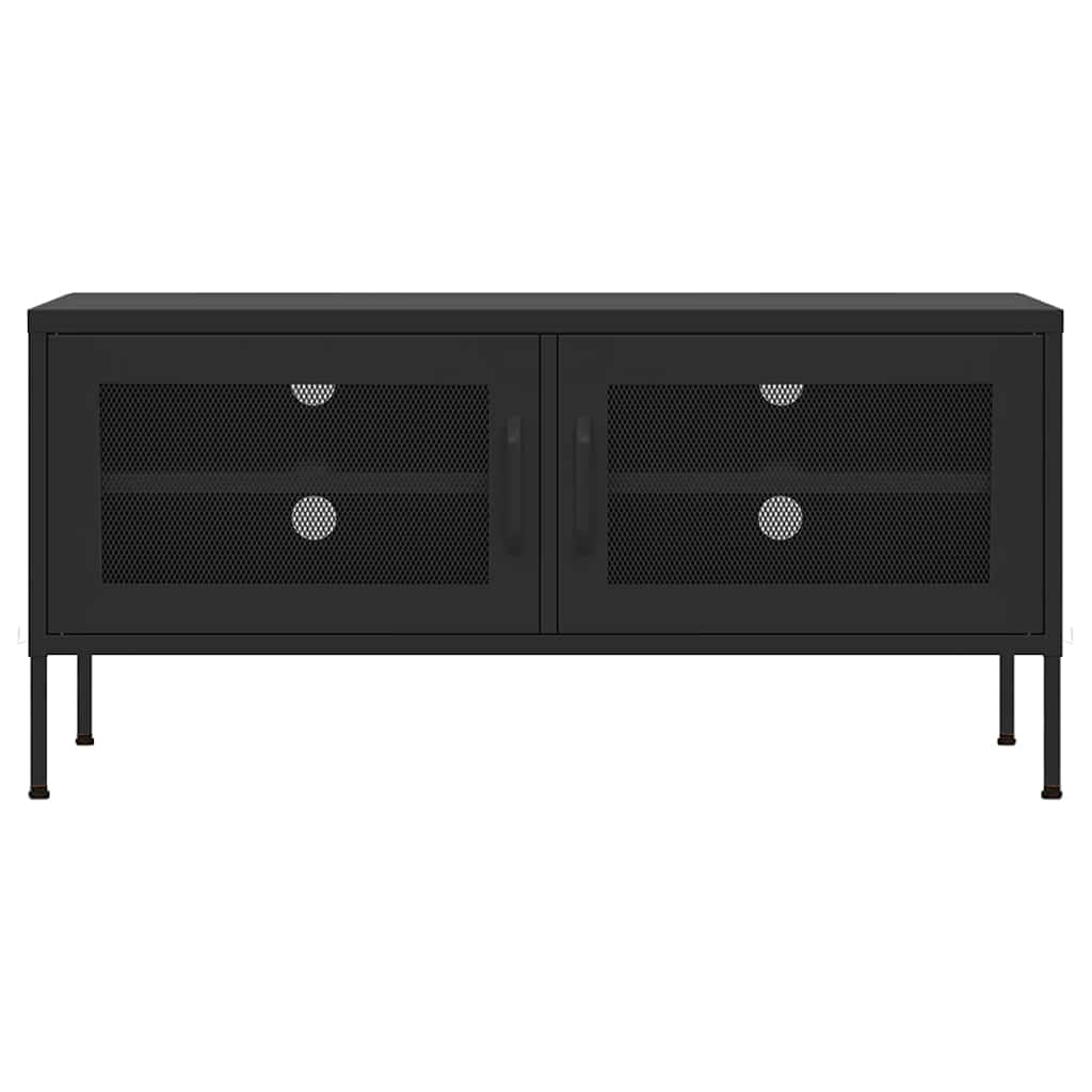 tv-skab 105x35x50 cm stål Sort