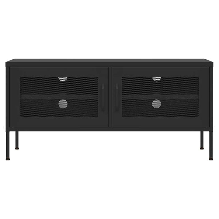 tv-skab 105x35x50 cm stål Sort