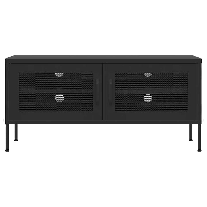 tv-skab 105x35x50 cm stål Sort