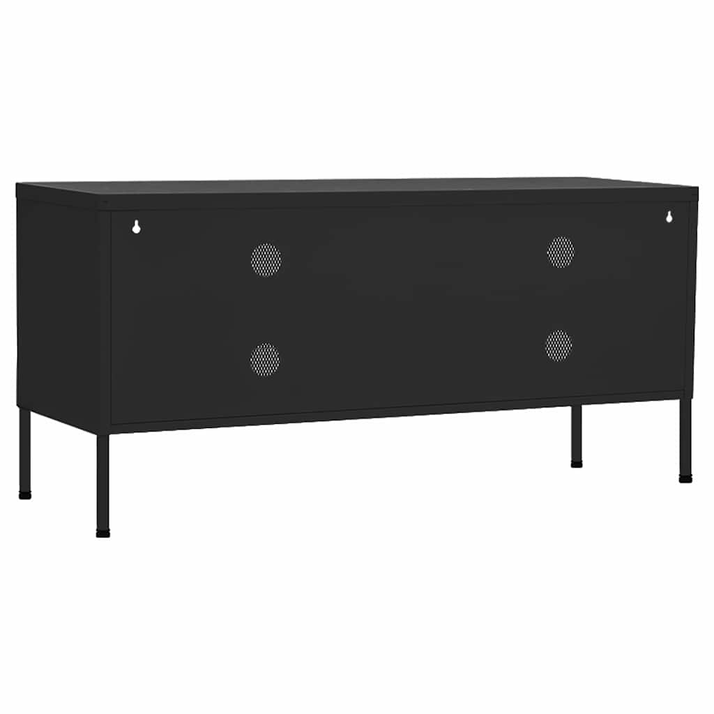 tv-skab 105x35x50 cm stål Sort
