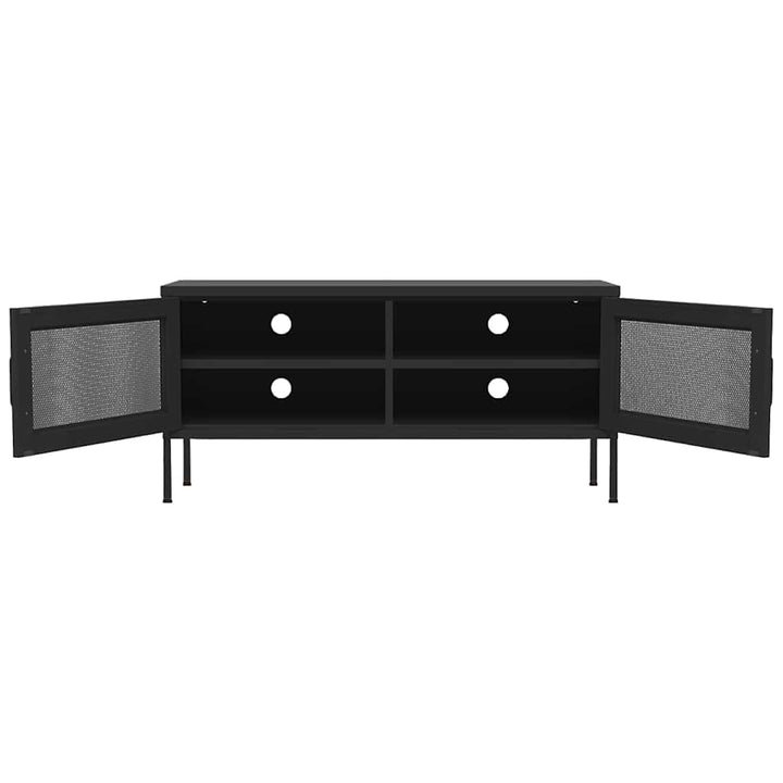 tv-skab 105x35x50 cm stål Sort