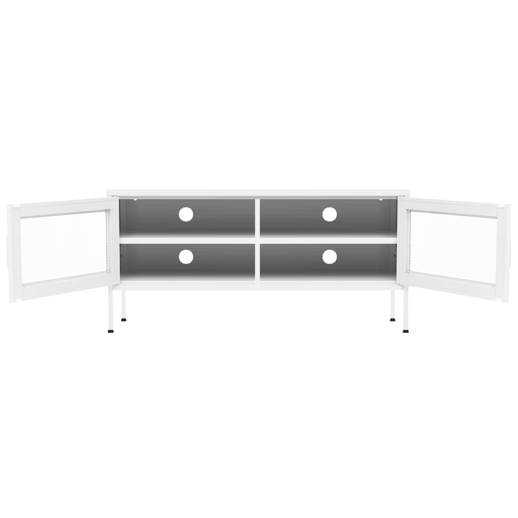tv-skab 105x35x50 cm stål hvid