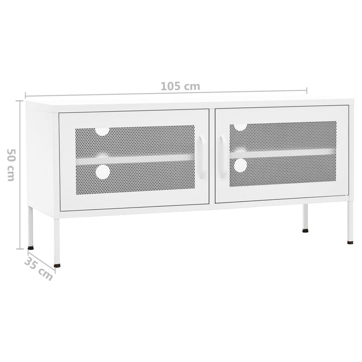 tv-skab 105x35x50 cm stål hvid