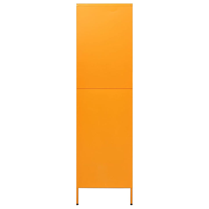 garderobeskab 90x50x180 cm stål sennepsgul